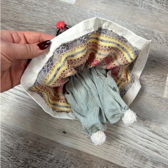 Handmade Fabric Folk Doll with Sequin Trim + Colorful Traditional Dress - Picture 3 of 6